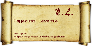 Mayerusz Levente névjegykártya